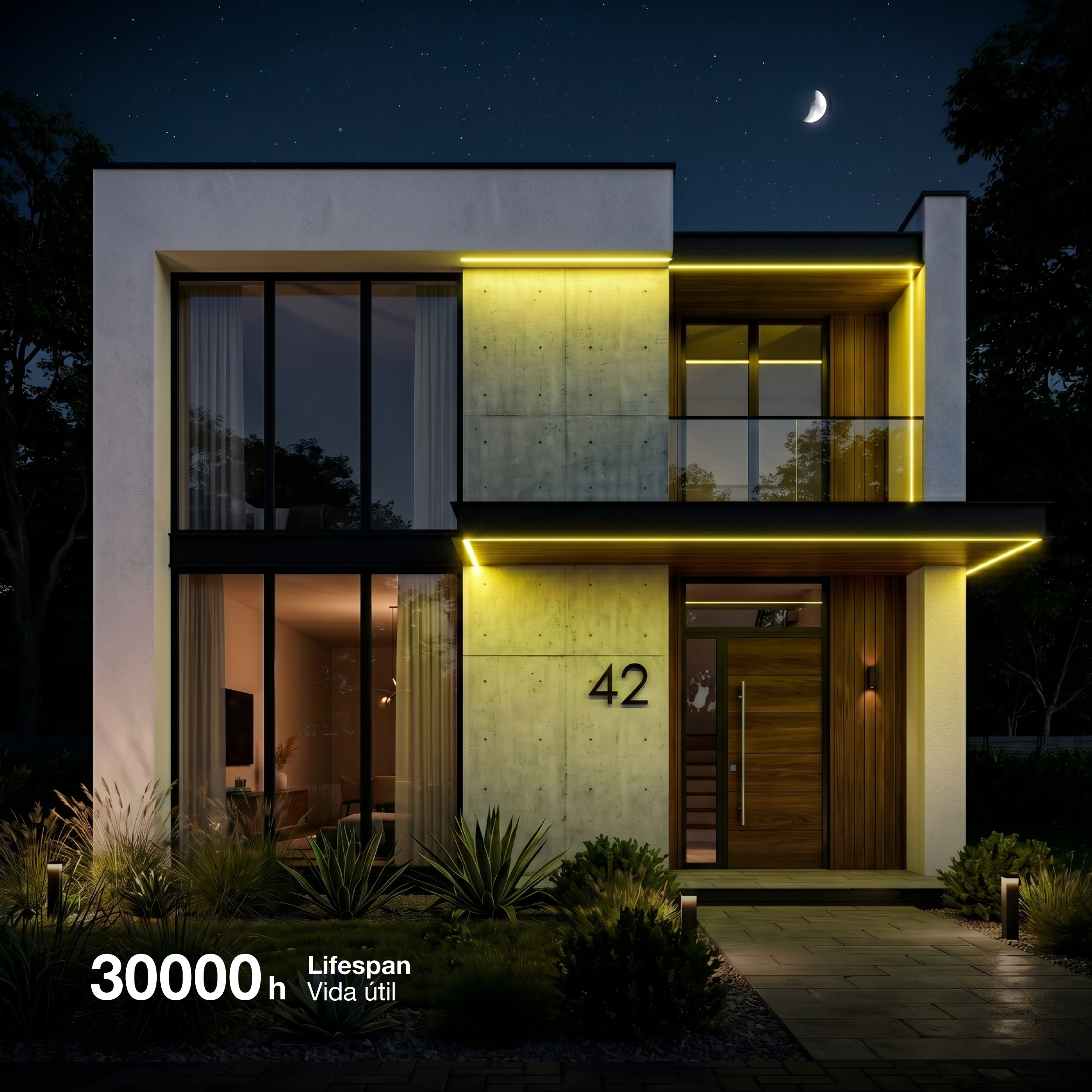 Tira LED COB 24V 11W/m Amarillo 550lm/m, 8mm, IP68, 5m