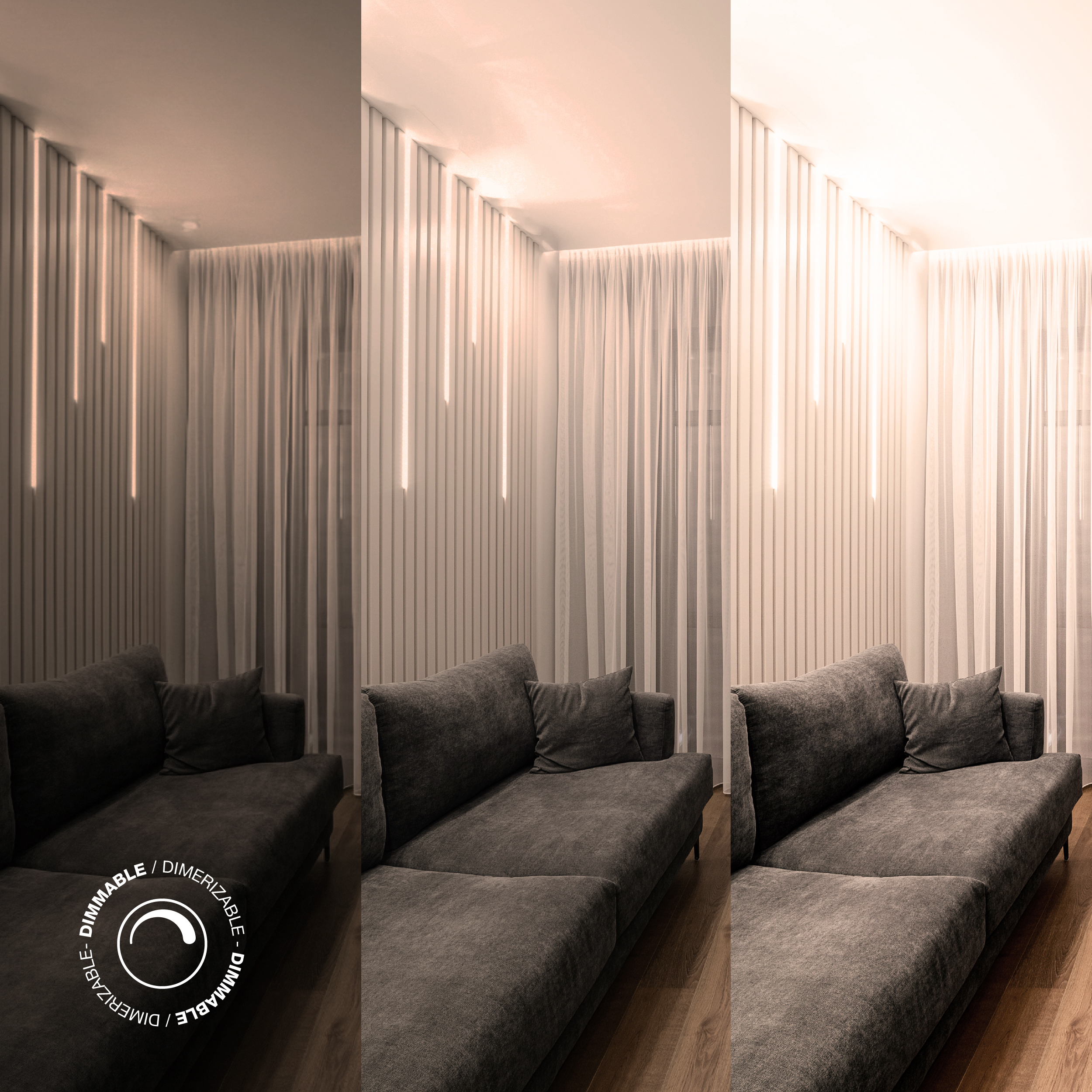 Tira LED COB 12V 11W/m, Blanco Cálido 1000lm/m 480LEDs/m, 8mm, 5m