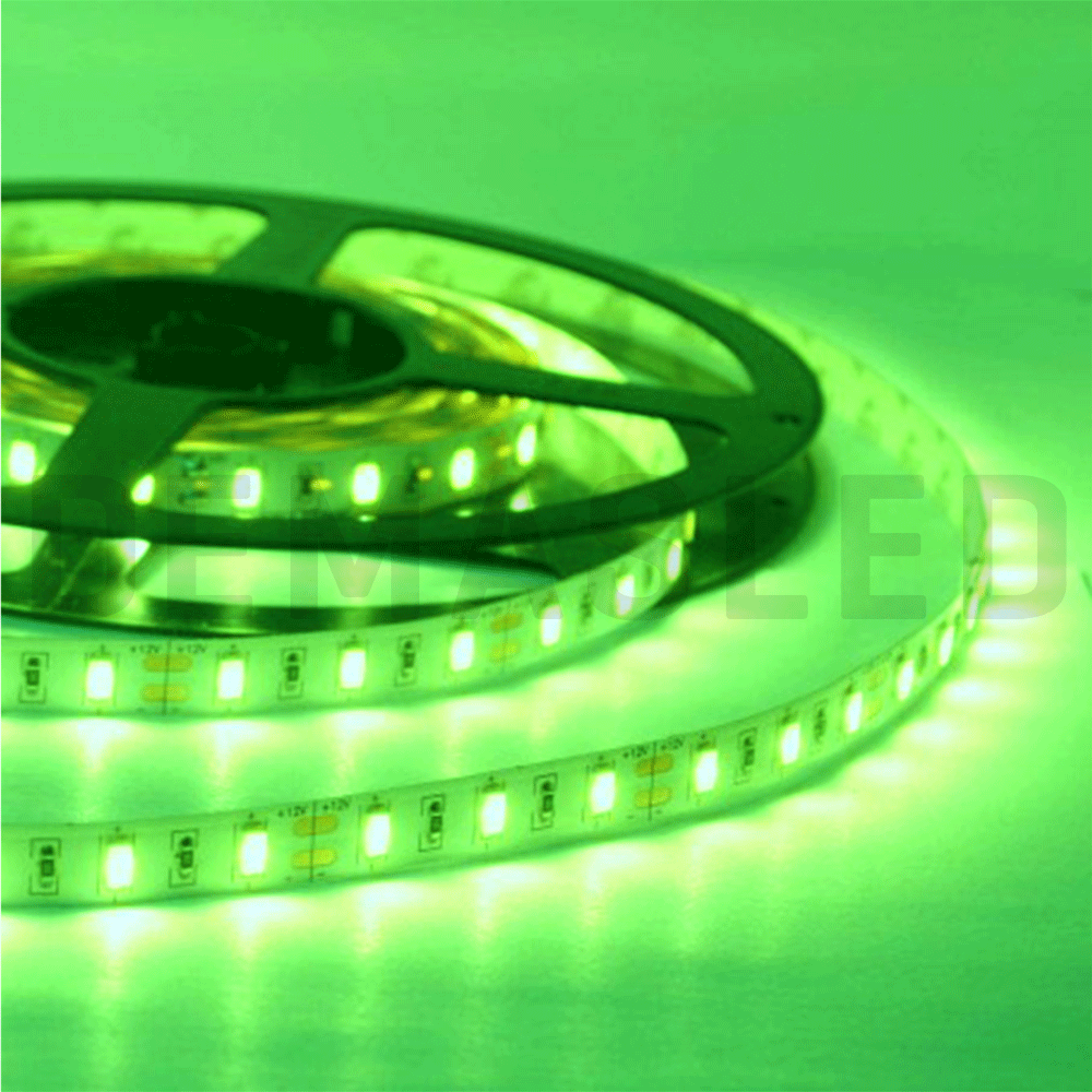 Tira LED SMD2835, IP68, 12V 12W/m, Verde 600lm/m, 60 LED/m, 5m