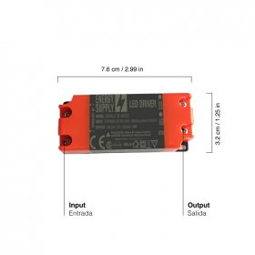 Driver LED, DC 54-72V 24W 300mA, Entrada: AC100-240V