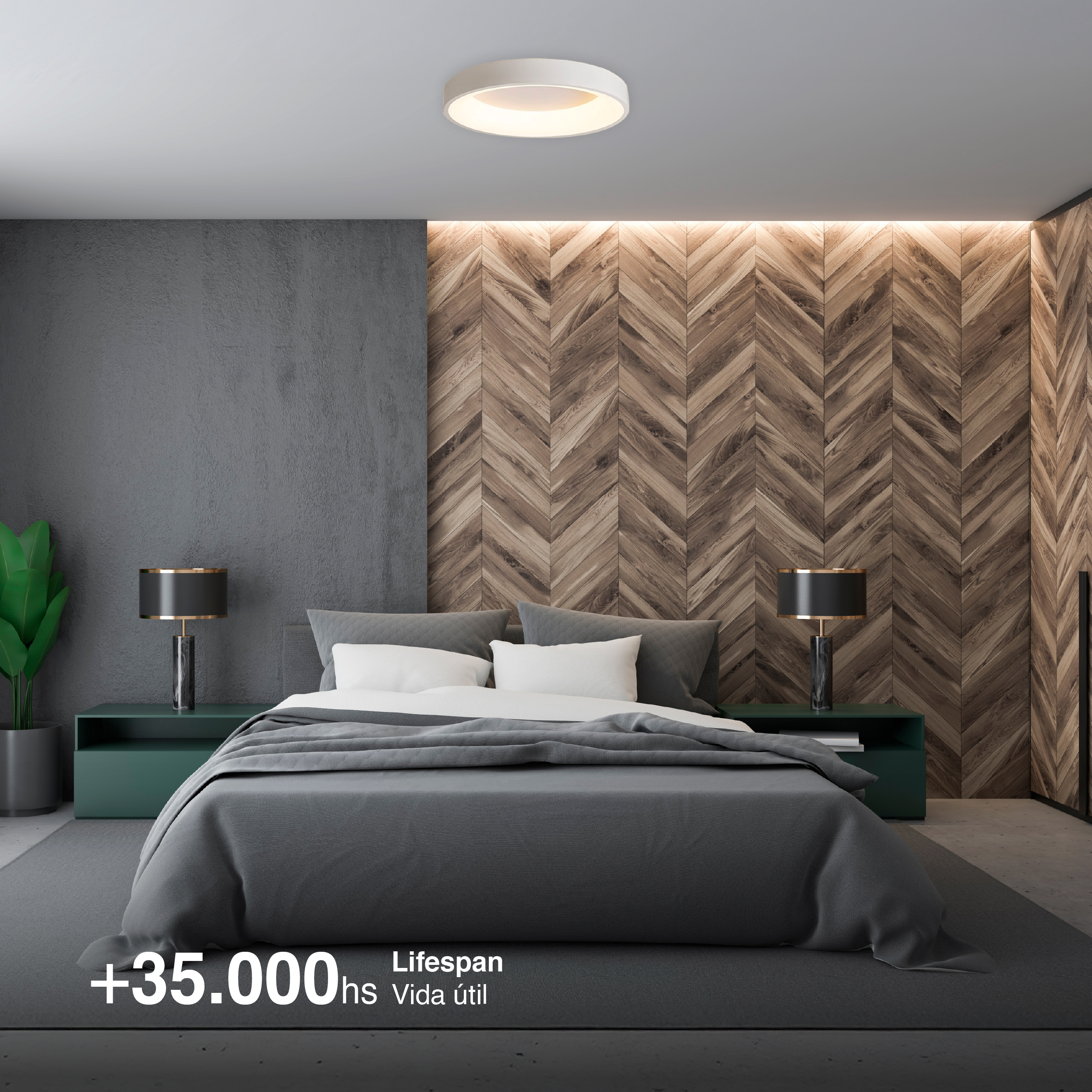 Panel LED Smart Redondo Blanco 38x38x9cm 32W 140mA CCT, de Aplicar