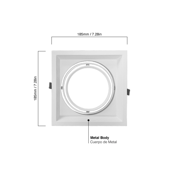 Spot Móvil Blanco 18.5x18.5cm para Lámparas AR111