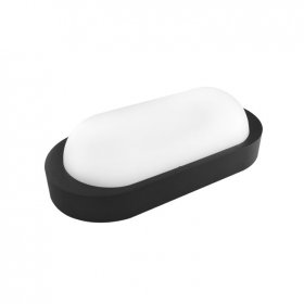 Aplique LED Exterior de Pared Ovalado 10W IP65 Negro 9,8×6cm 220V Blanco Neutro