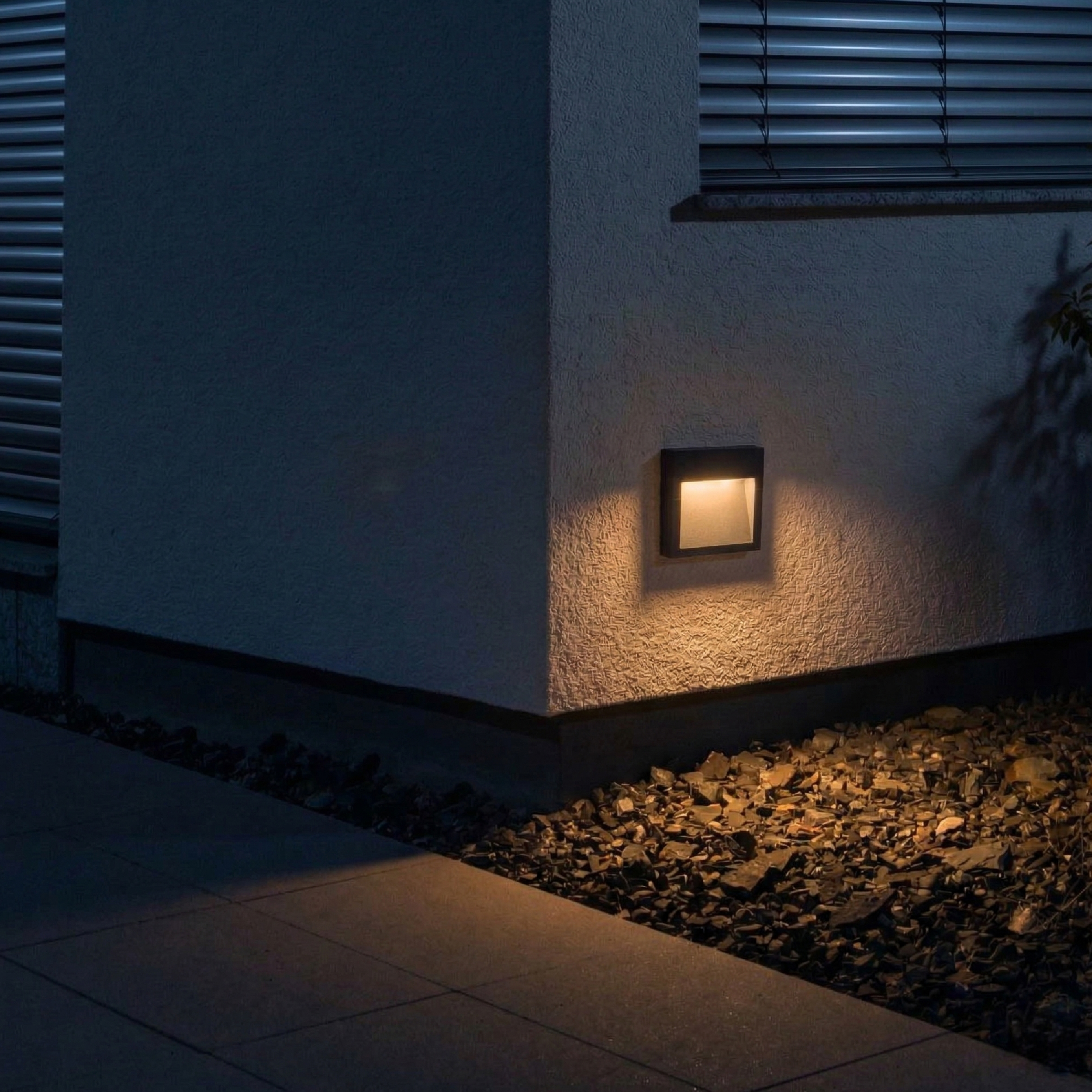 Aplique LED Exterior de Pared Cuadrado 6W IP65 Negro 12x12cm 220V Blanco Cálido