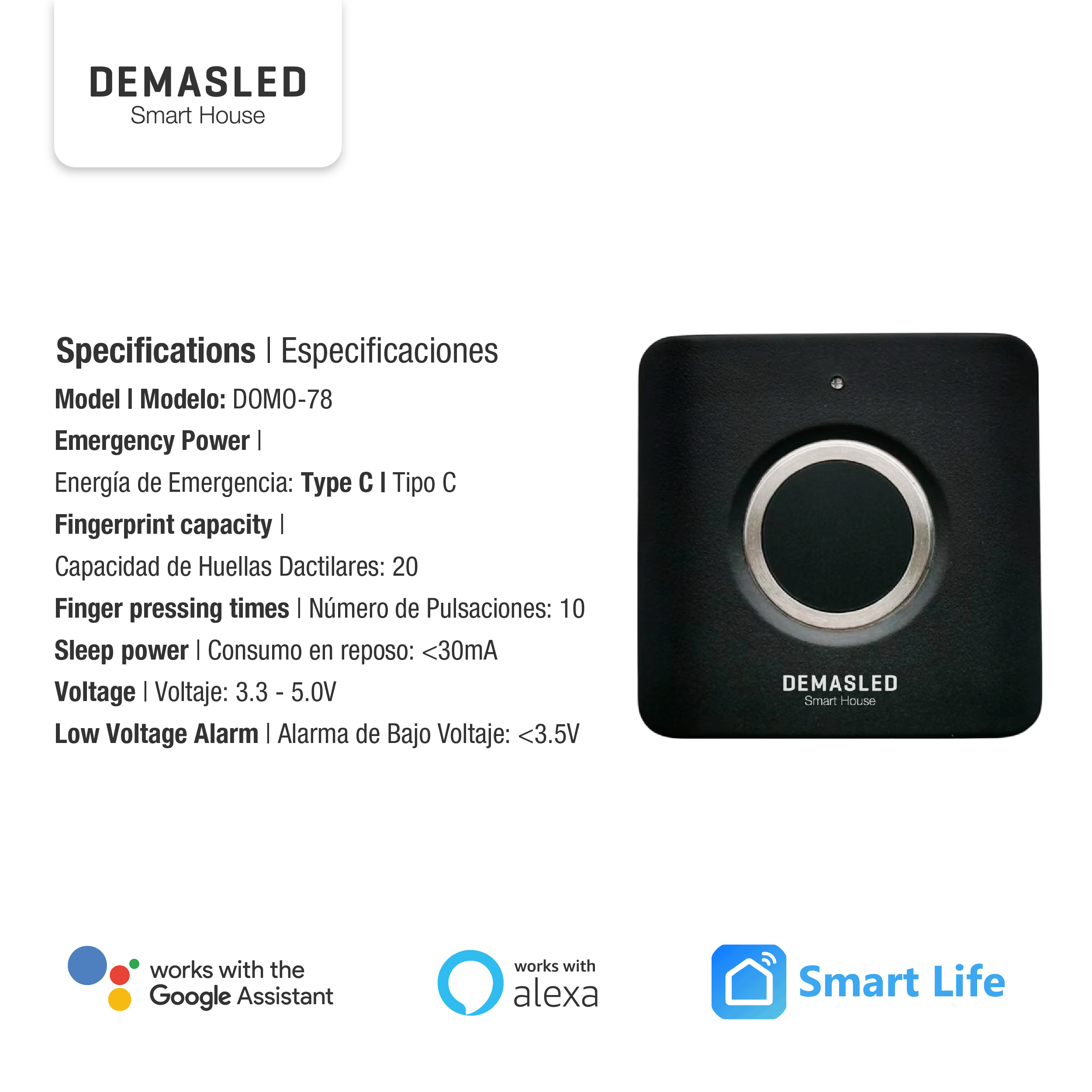 Cerradura Smart para Cajones con Huella Digital