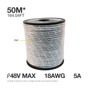 Cable 2 polos de 1mm NR - 2x1mm (18AWG) - x50m, 48V Máx.