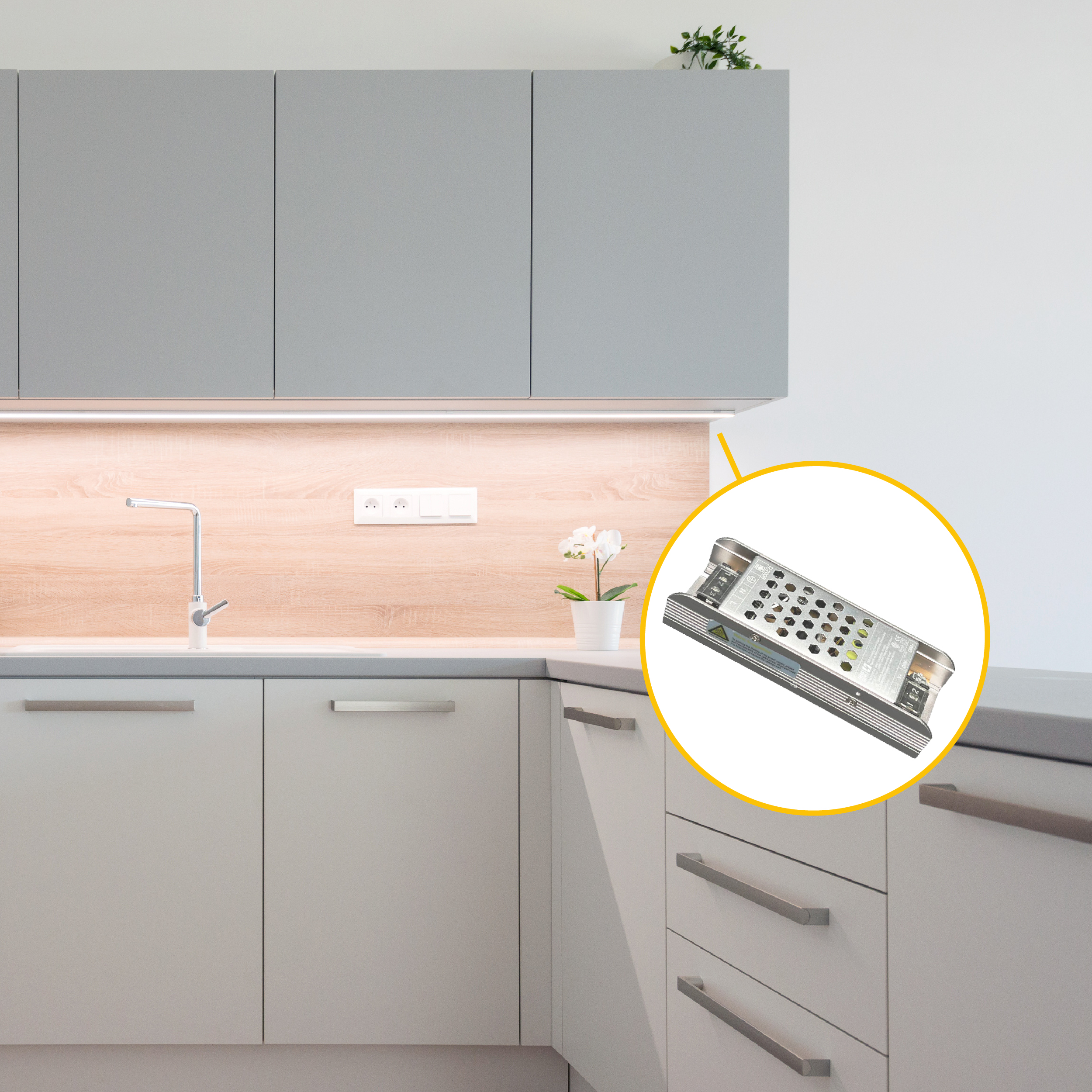 Fuente de Alimentación Dimerizable TRIAC & 0-10v, 24V 2.5A 60W, Interior