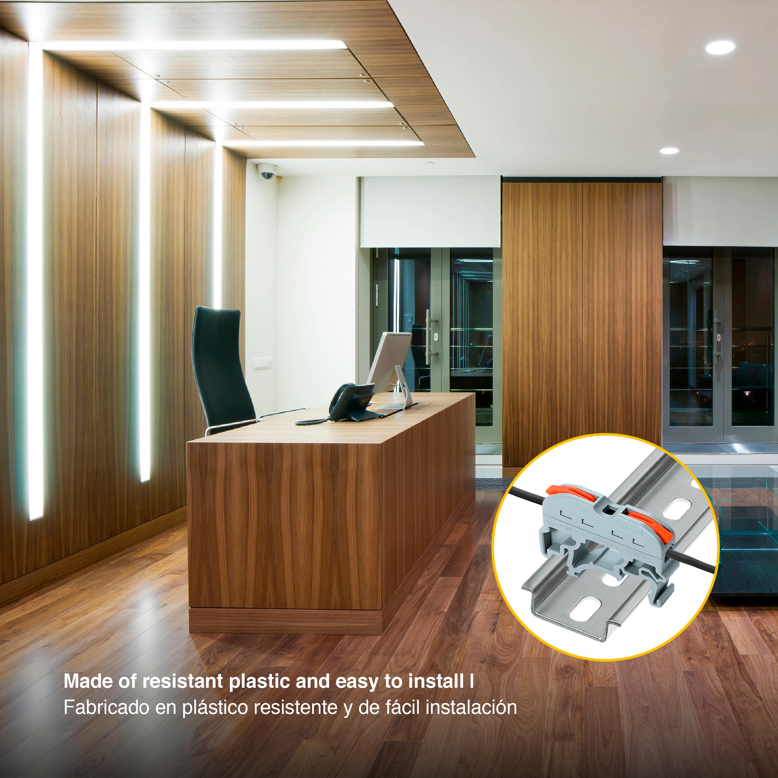 Bornera de Empalme Paso Riel DIN Fast Clip, 1 Vía