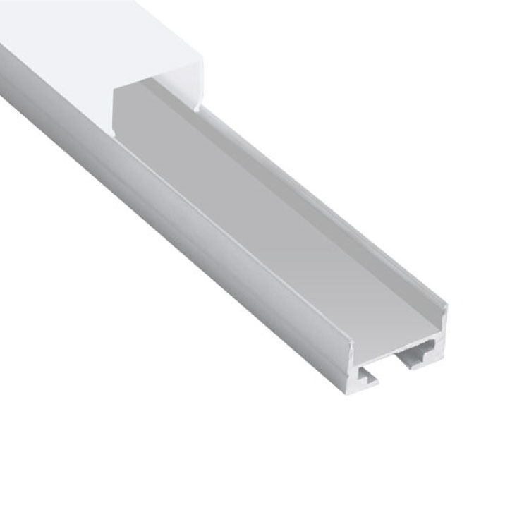 Perfil de Aluminio Linear 19x11mm Anodizado, Cover Opal Blanco Cuadrado x2m