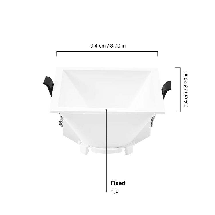 Spot Plástico Fijo Blanco 9.4X9.4cm Corte 7.5cm para Lámpara GU10