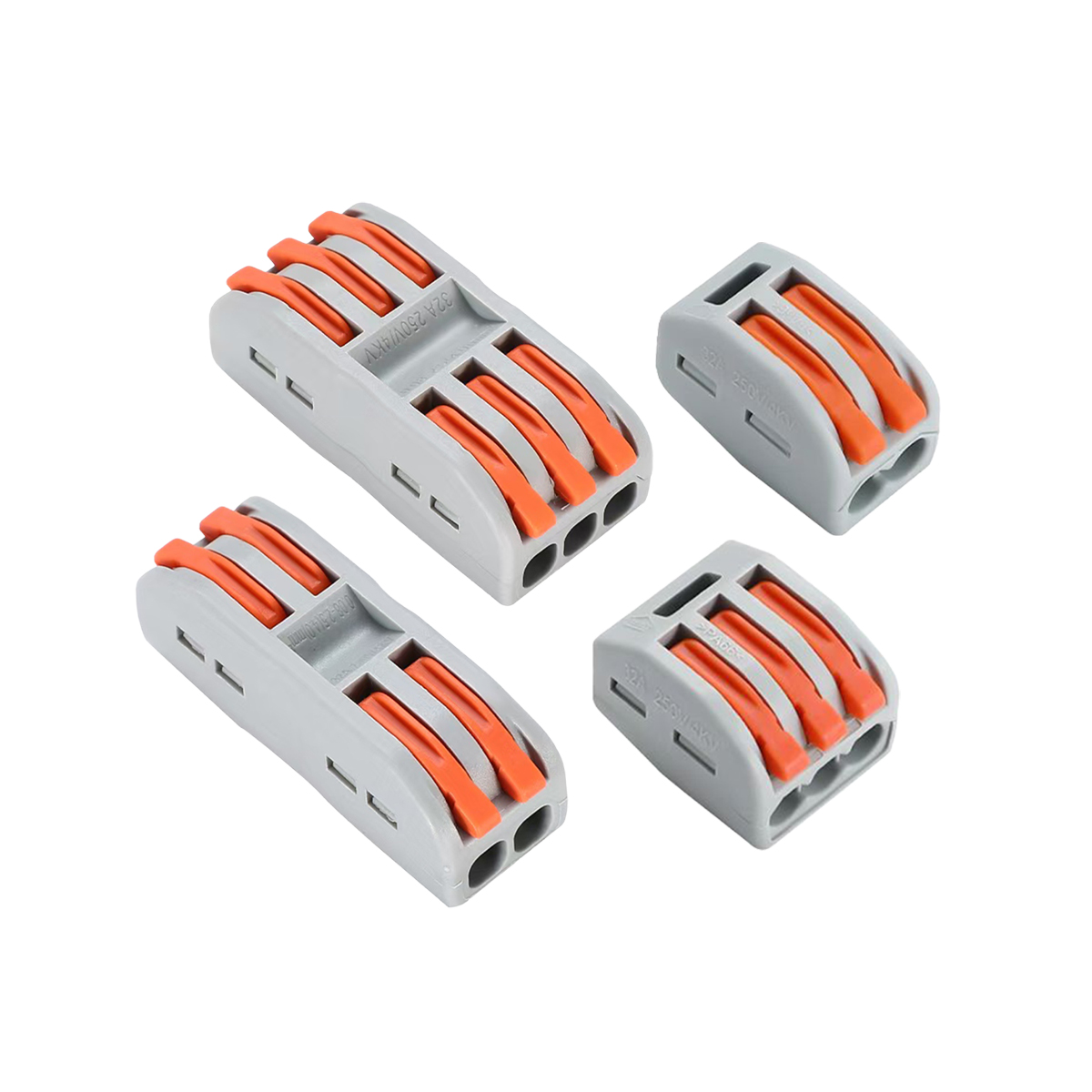 Kit de Conectores Empalme Fast Clip 2 y 3 Polos, 2x2 y 3x3 Bornera x80 piezas