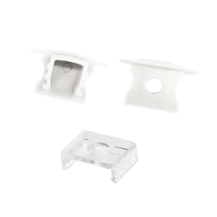 Kit de 2 tapas y 2 clips para perfil de aluminio, PER-12-2M