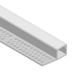 Perfil de Aluminio con Ala de Embutir 35x15mm Anodizado, Cover Opal Blanco x2m