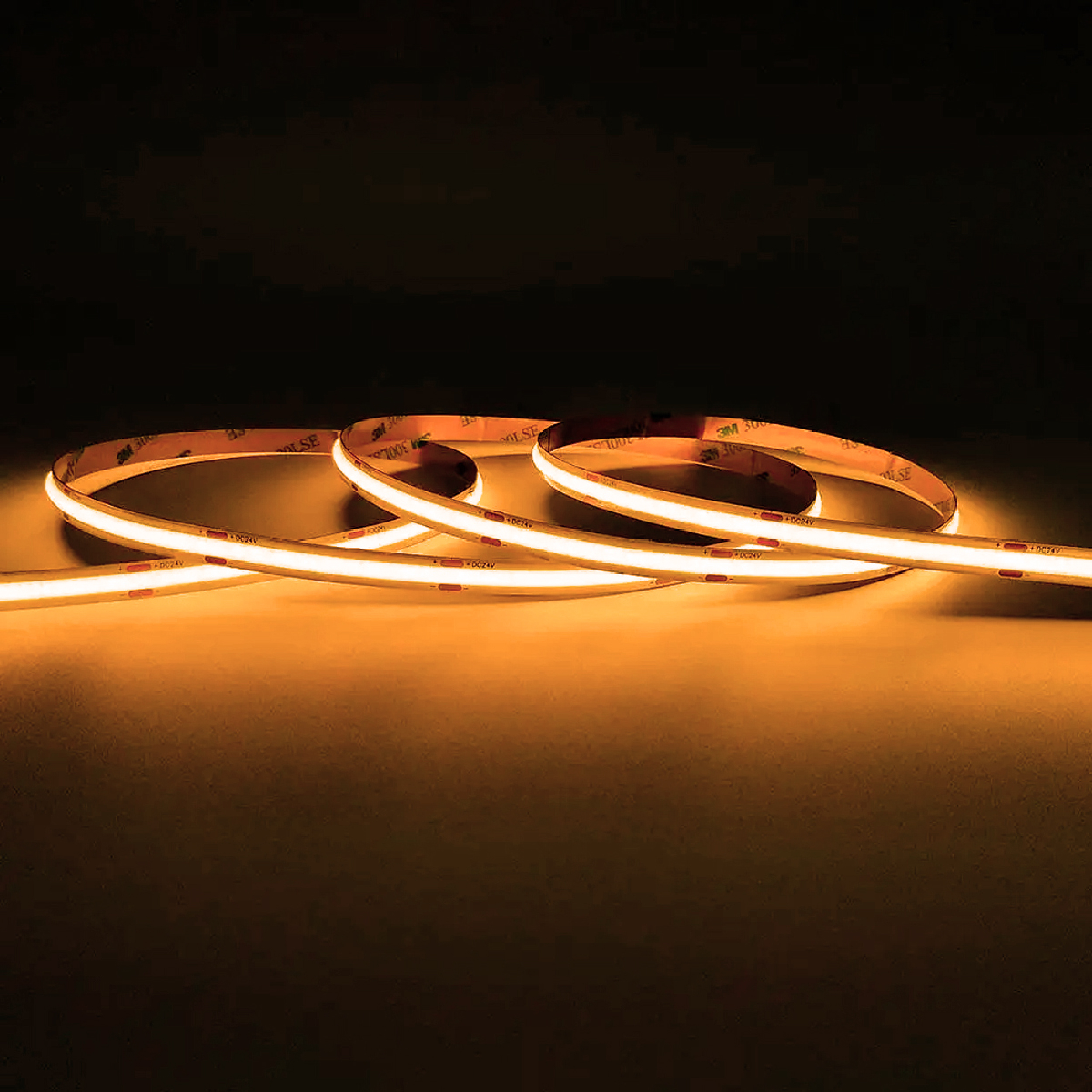 Tira LED COB 24V 11W/m, Blanco Extra Cálido 2300K 850lm/m 480LEDs/m, 8mm, 5m