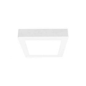 Plafón LED cuadrado blanco de 17x17cm, 12W 820lm Cálido, de aplicar