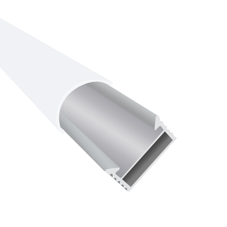Perfil de Aluminio Linear 15x9mm Anodizado, Cover Opal Blanco Curvo x2m