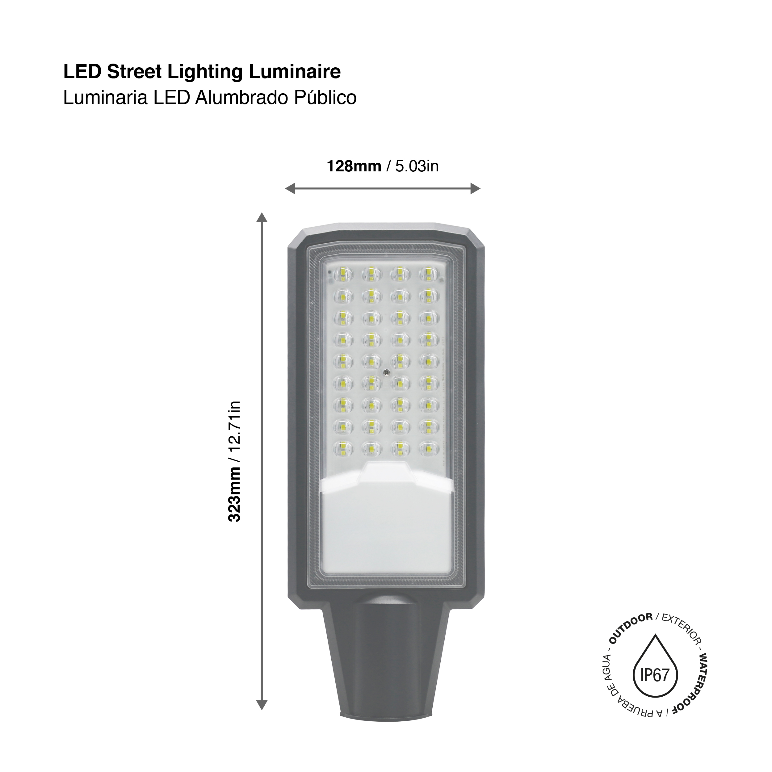 Luminaria de Calle 50W Blanco Frío 6500K 5000lm IP65