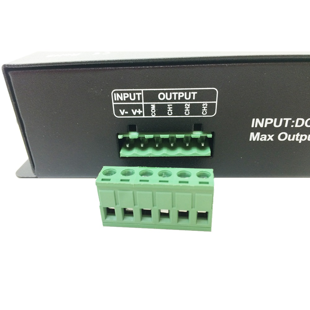Decodificador DMX-512 RGB PWM, 12-24V 192-348W 16A, 4 canales