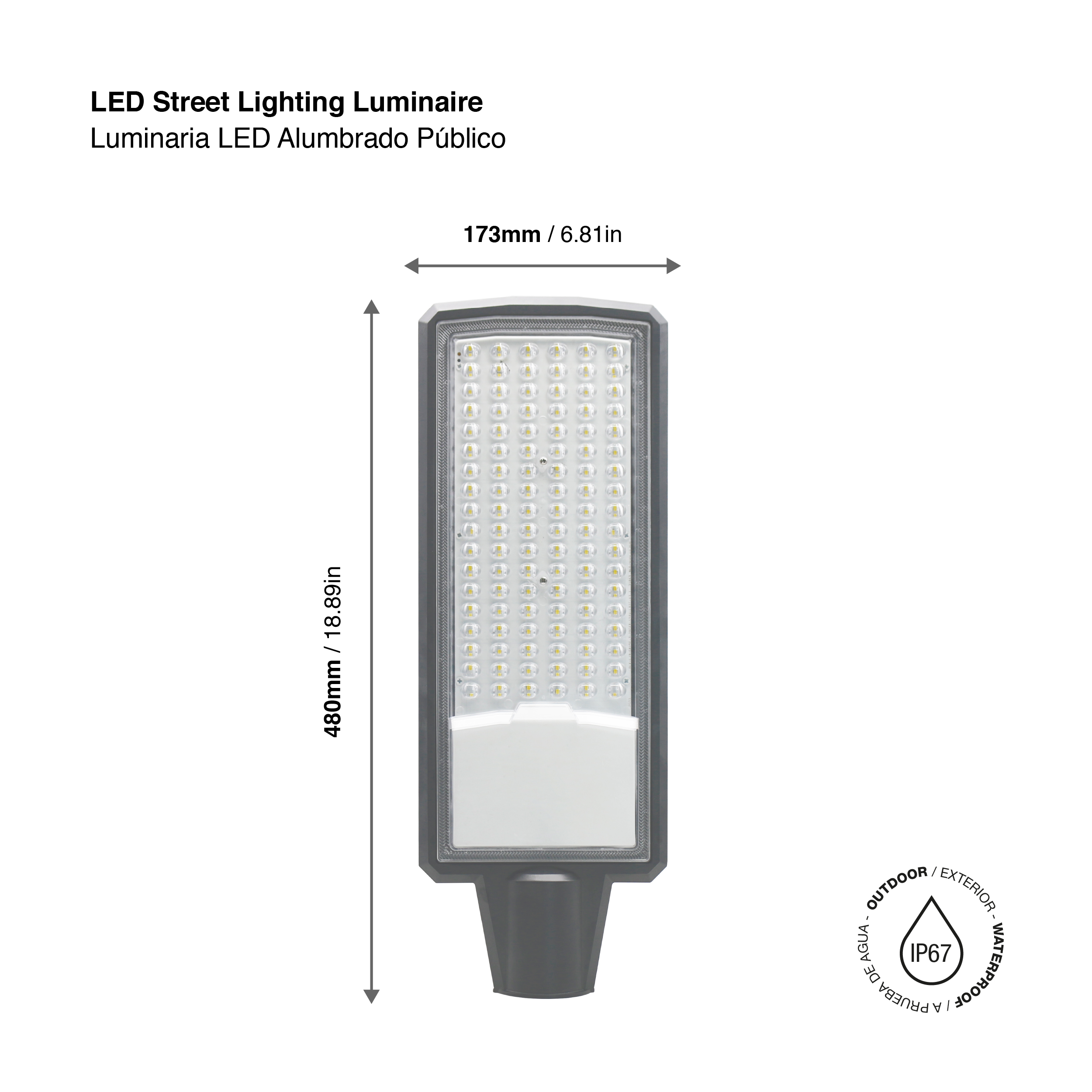 Luminaria de Calle 150W Blanco Frío 6500K 15000lm IP65