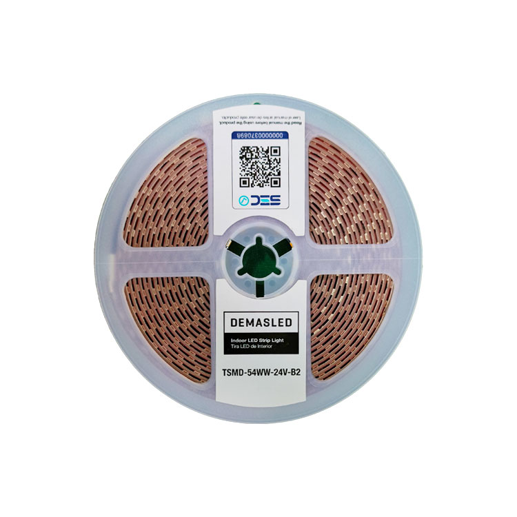 Tira LED SMD2835, 24V 12W/m Blanco cálido 3000ºK 1200 lm/m 120 LEDs/m, 5m