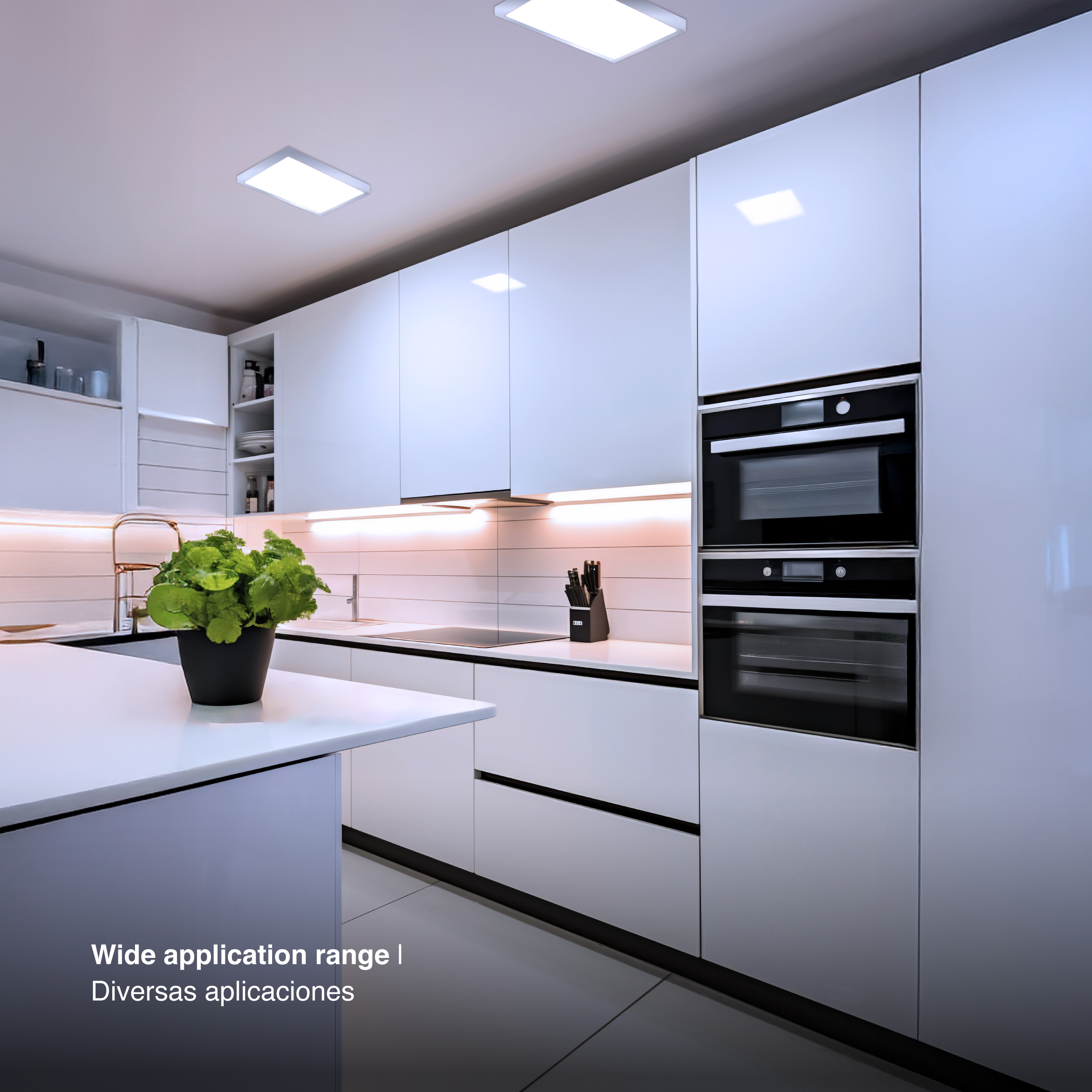 Plafón LED Cuadrado Níquel de 21,3x21,3cm, 18W 1230lm Frío, de aplicar 