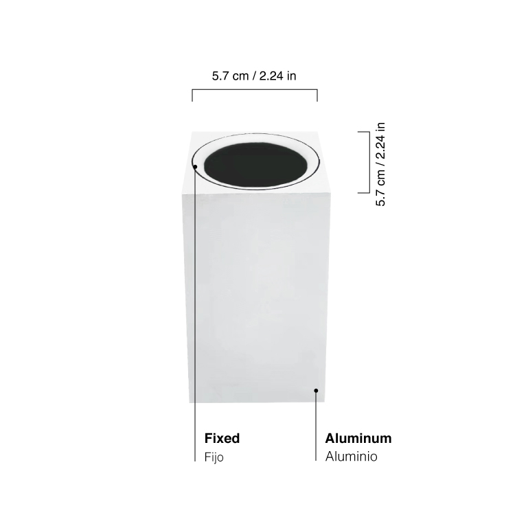 Spot Blanco Fijo 5.7x5.7x10cm para Lámparas GU10