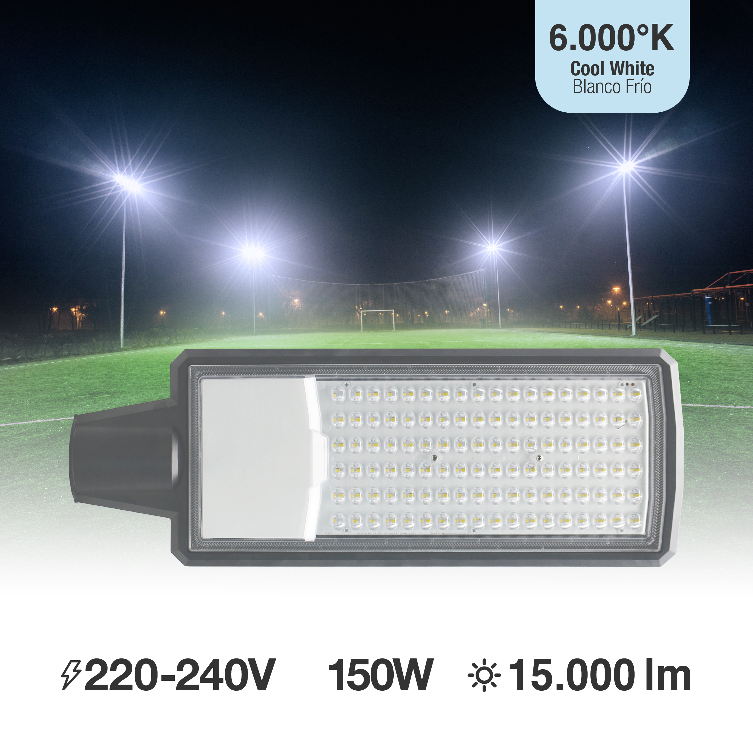 Luminaria de Calle 150W Blanco Frío 6500K 15000lm IP65