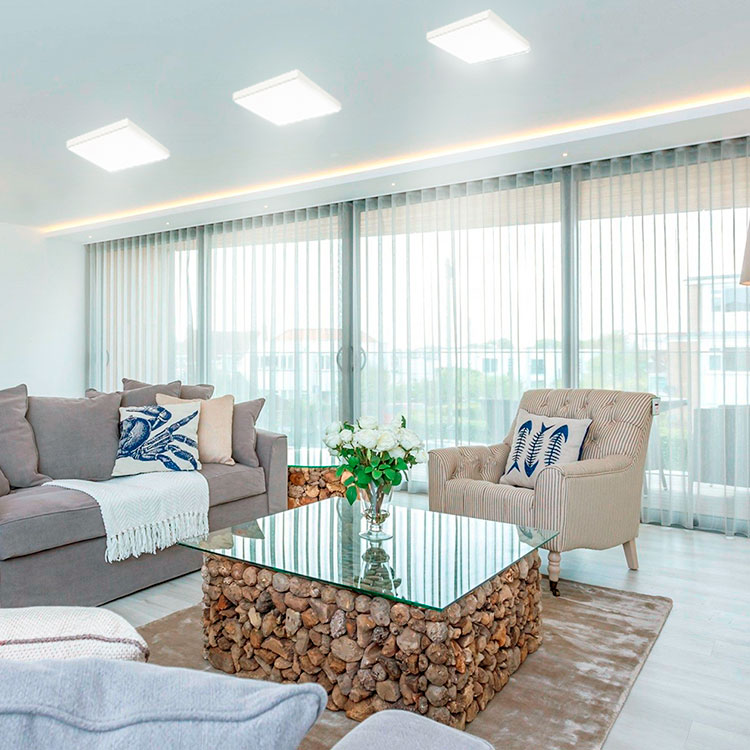 Plafón LED Cuadrado FRAMELESS de 22x22cm 42W 3570lm Blanco Neutro, De Aplicar