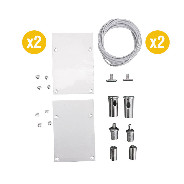Kit de 2 tapas y 2 cables para suspender, NEGRO.compatible con PER-24-2M