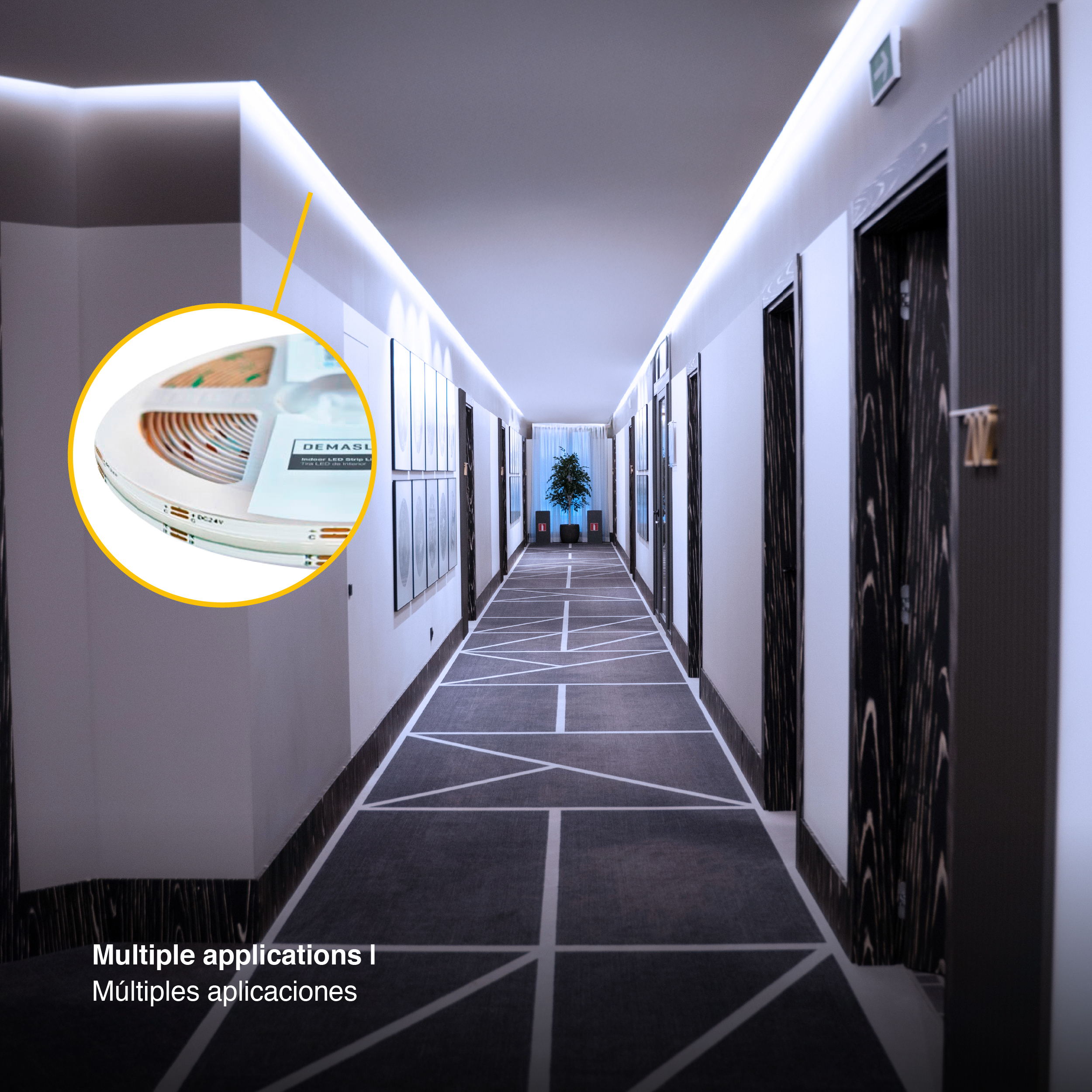 Tira LED COB Pixel 24V 21W/m RGB+Blanco Frío 784 LEDs/m, 10mm PCB IP33 x5m