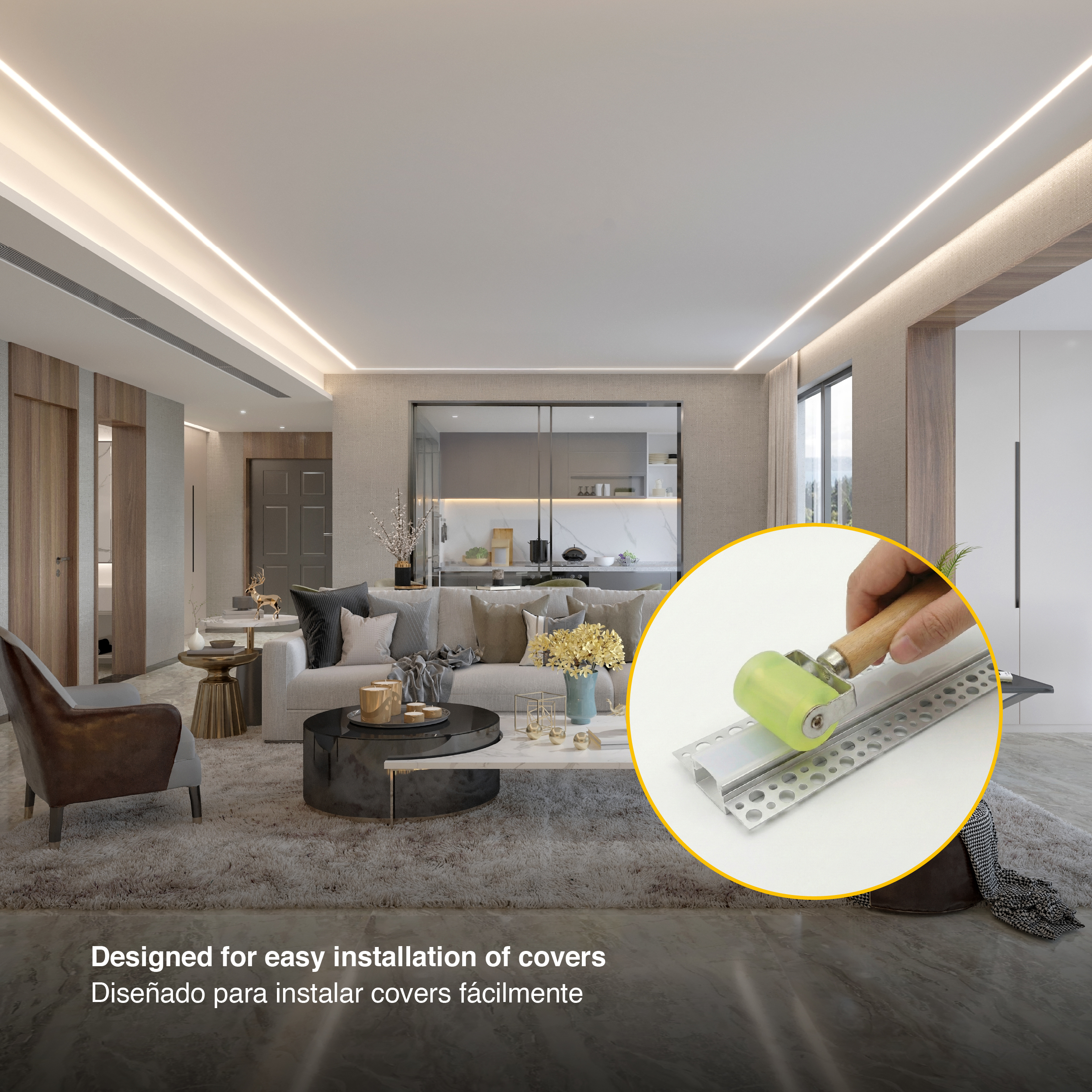 Rodillo  para Instalar covers en Perfiles