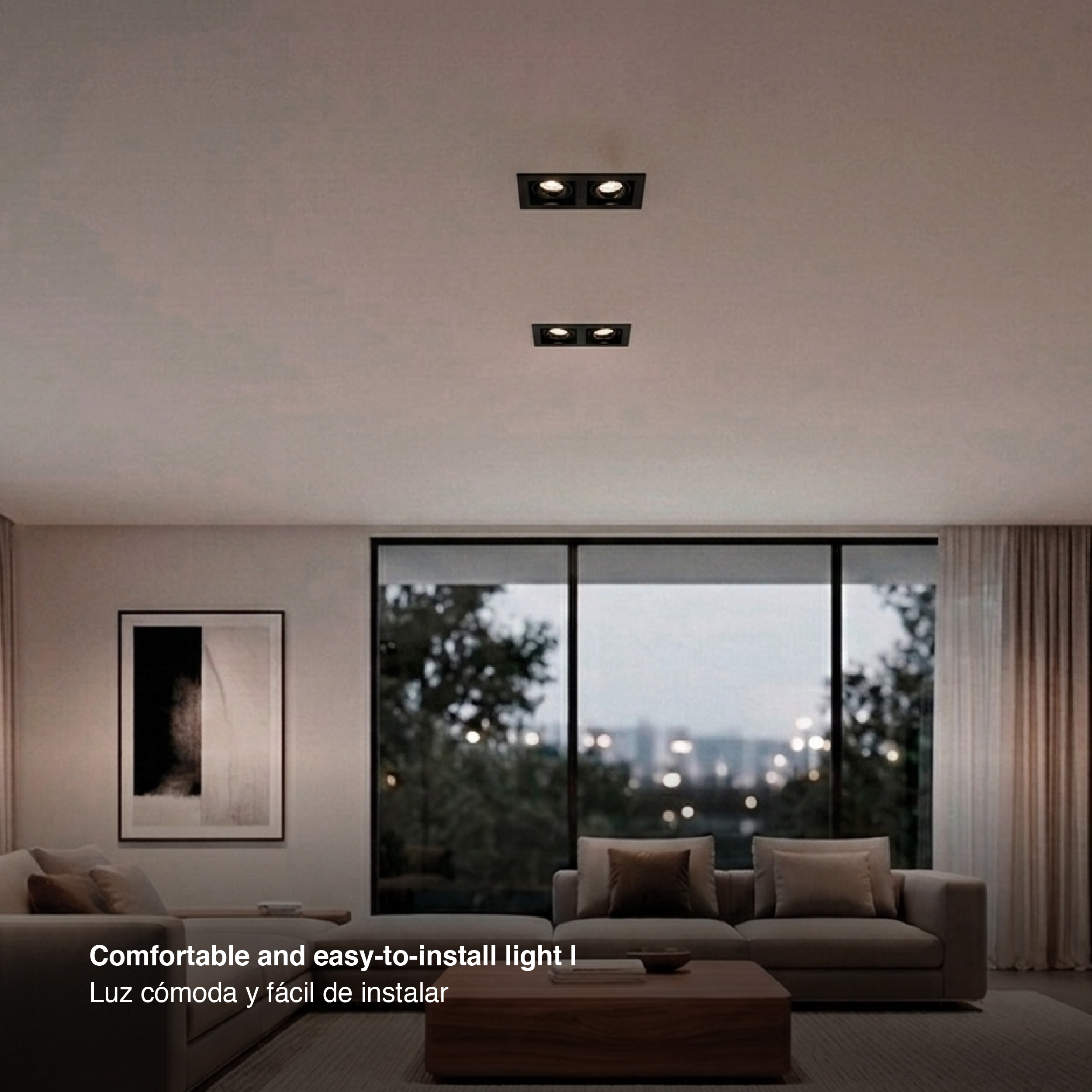 Spot Móvil Negro para 2 Lámpara GU10