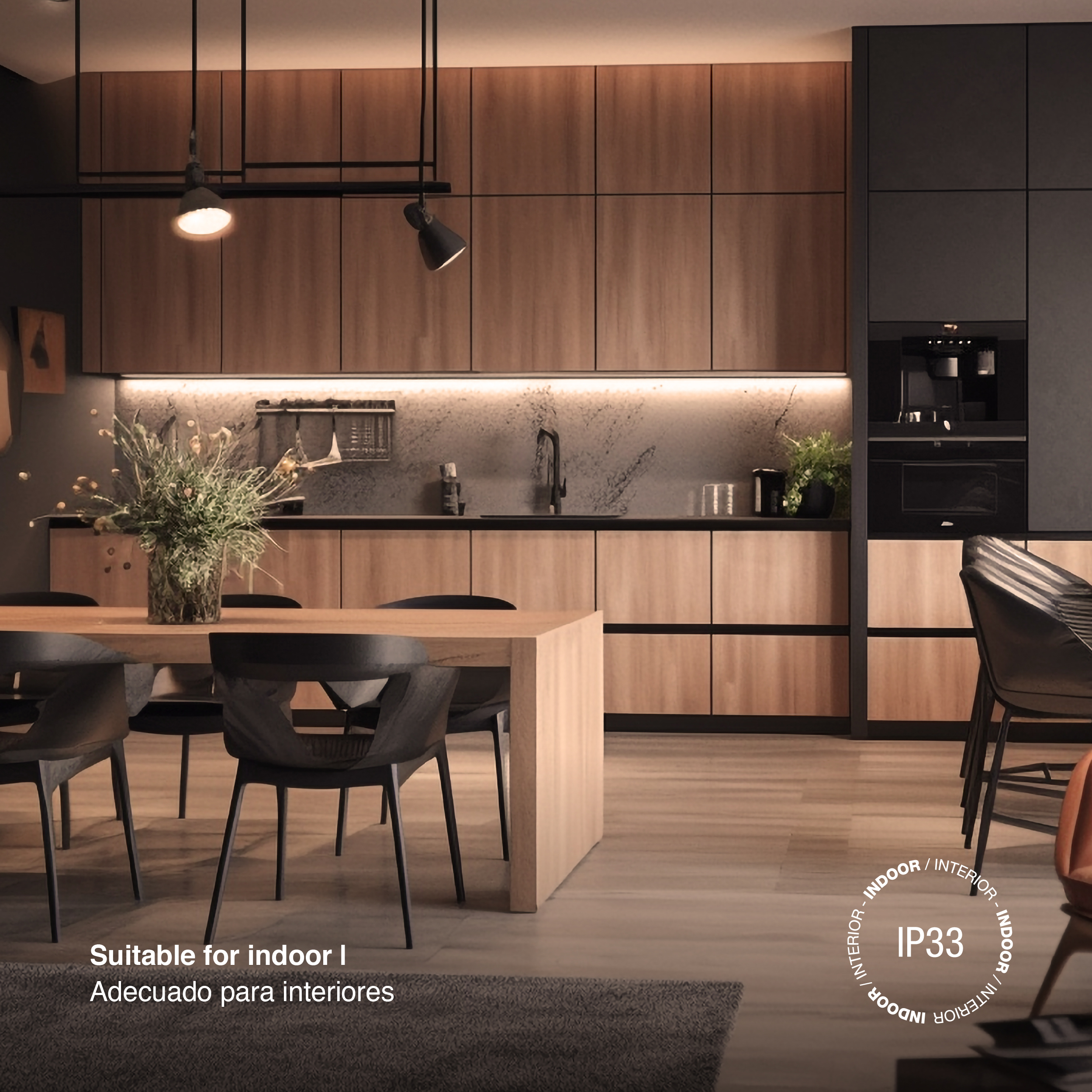 Tira LED COB 12V 11W/m, Blanco Cálido 1000lm/m 480LEDs/m, 8mm, 5m