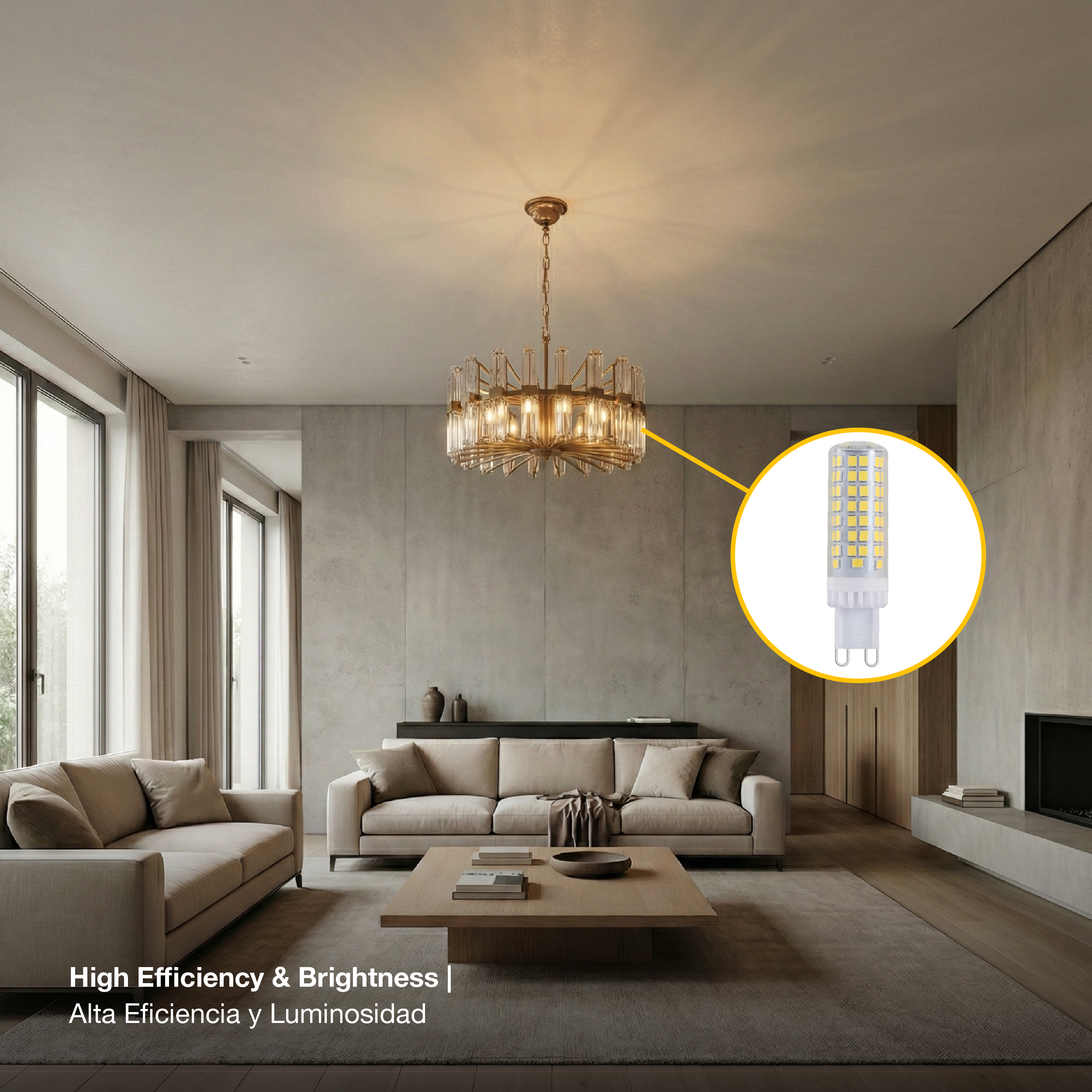 Lámpara LED G9 7W Cover Transparente Blanco Cálido 3500°K 220-240VAC