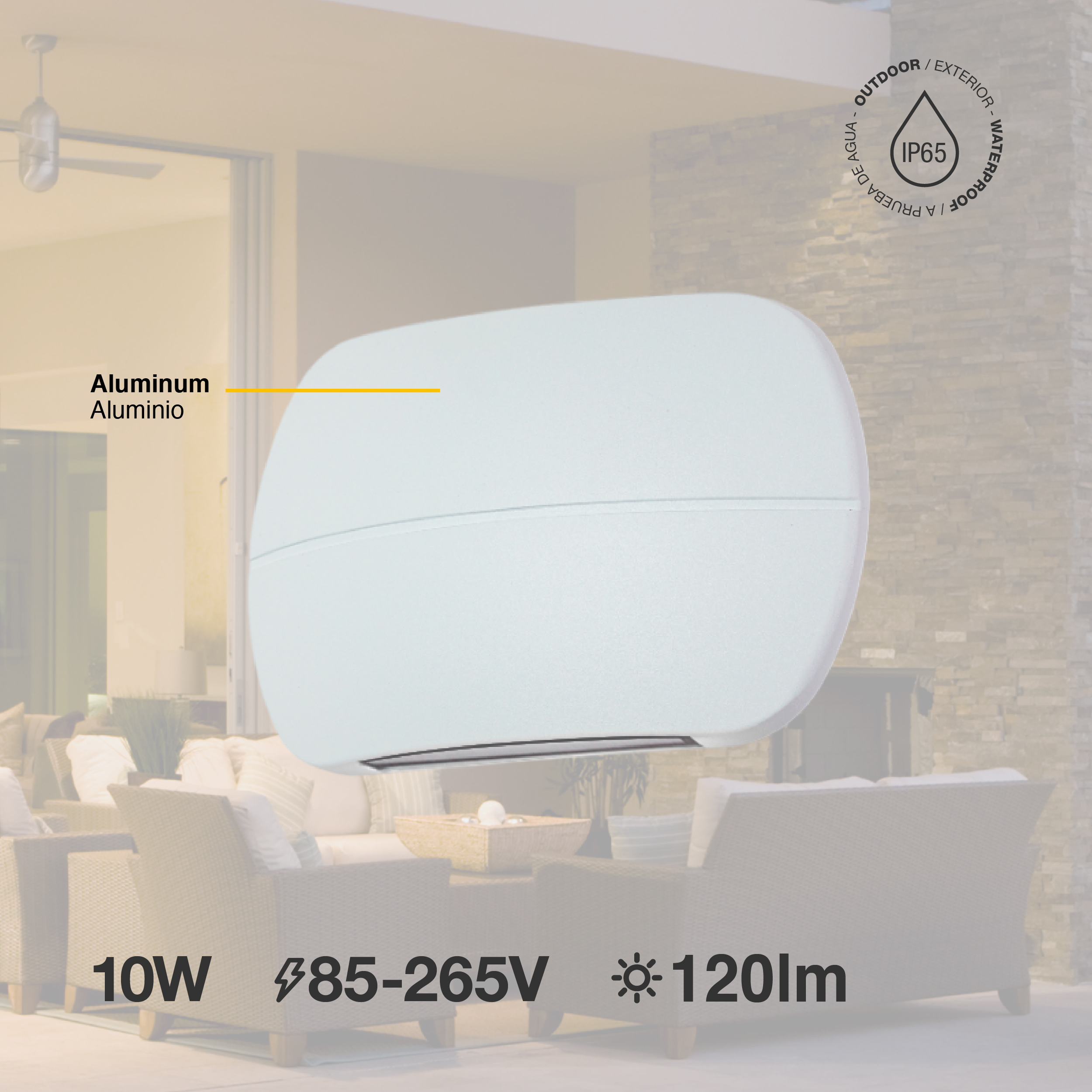 Aplique LED Exterior de Pared Bidireccional 10W IP65 Blanco 18×11cm 220V Blanco Neutro