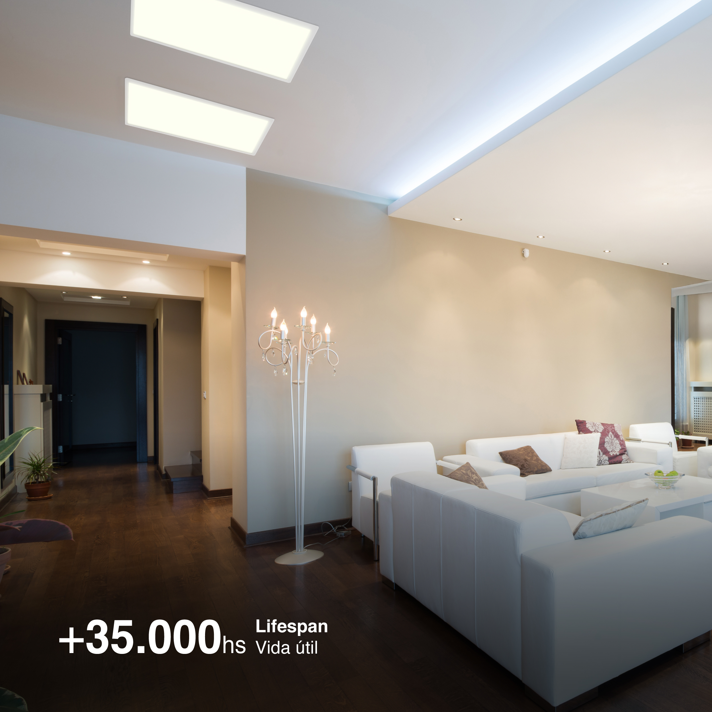 Panel LED BACKLIGHT de 60x60x3,8cm 48W 4800lm Blanco Neutro, de aplicar