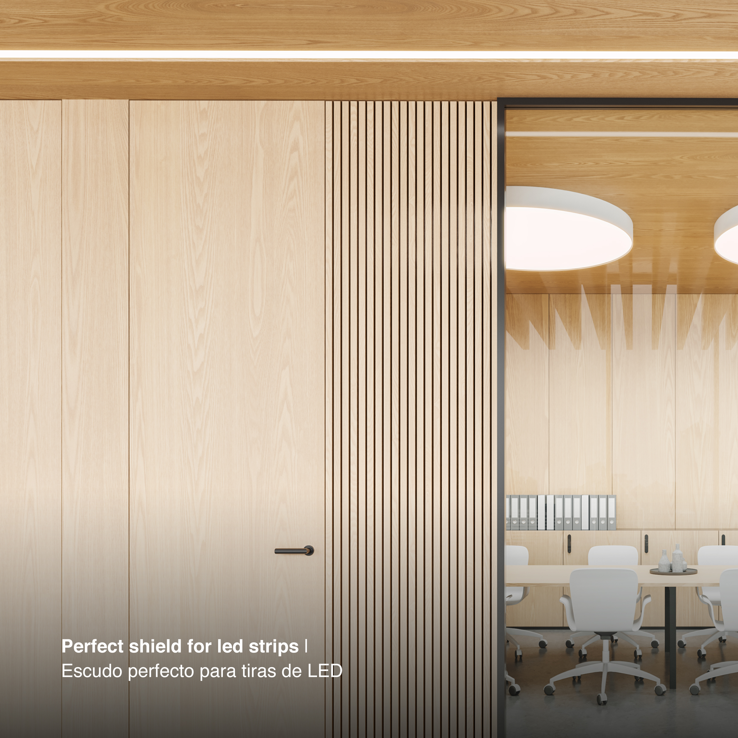 Perfil de Aluminio de Embutir 61x14mm Anodizado, Cover Opal Blanco x2,5m