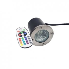 Luminaria empotrada a piso IP65, 12-24V 6W, RGB y Blanco Cálido 