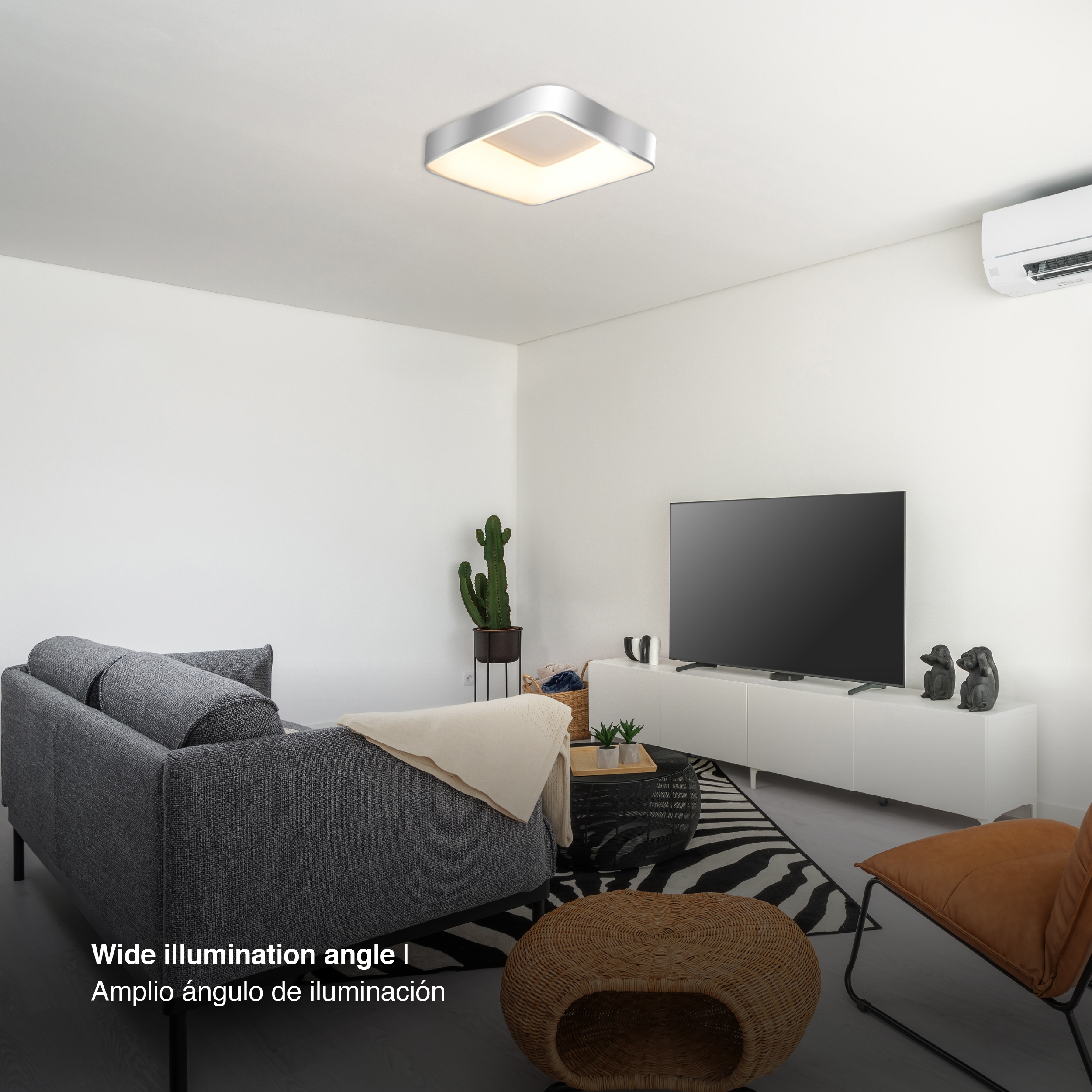 Panel LED Smart Cuadrado Níquel 50x50x9cm 48W 210mA CCT, de Aplicar