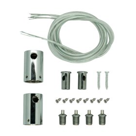 Kit de 2 tapas de Aluminio Cromado + cable de acero 1,5m para tex-11/12