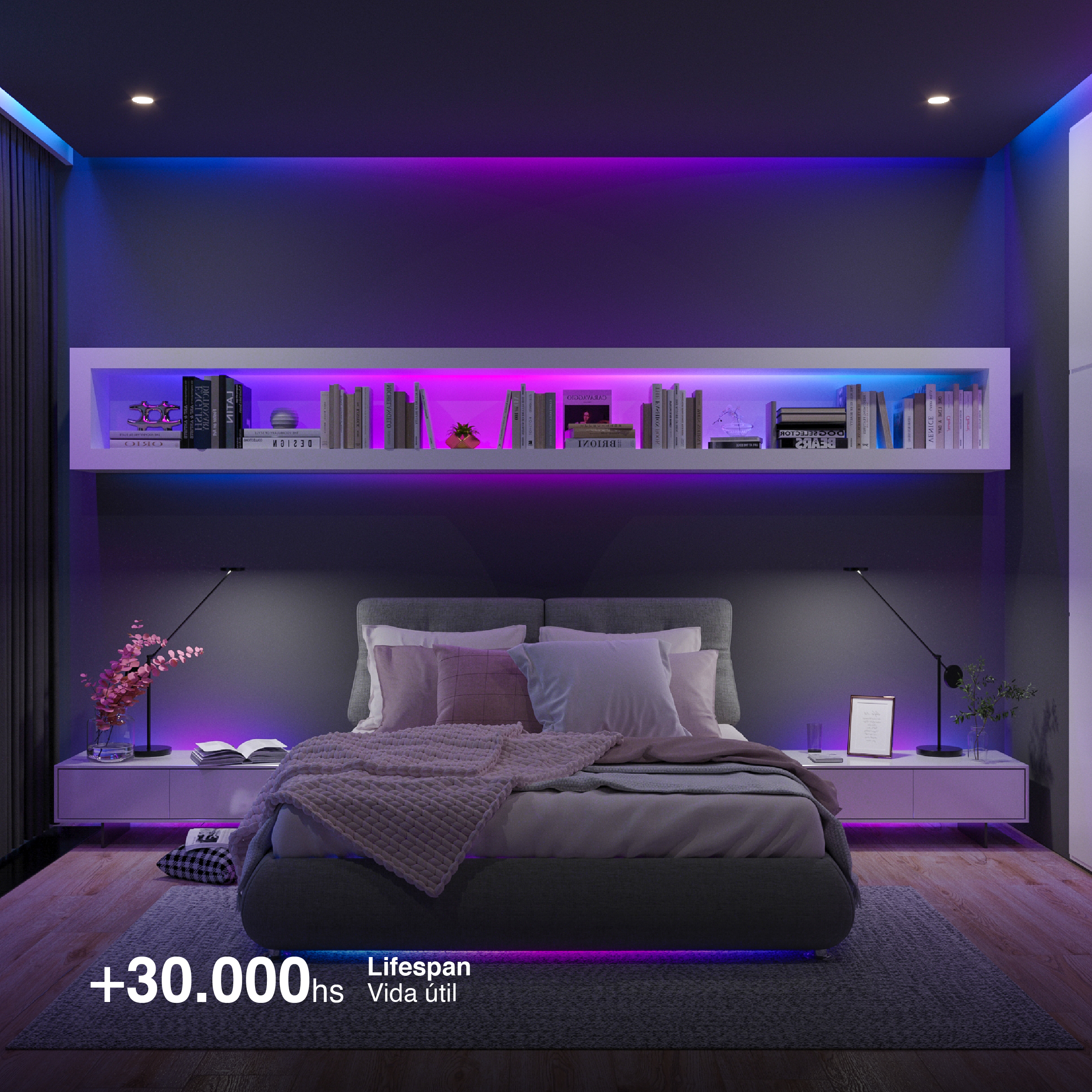 Tira LED COB 24V 14W/m, RGB 500lm/m, 10mm PBC, 5m