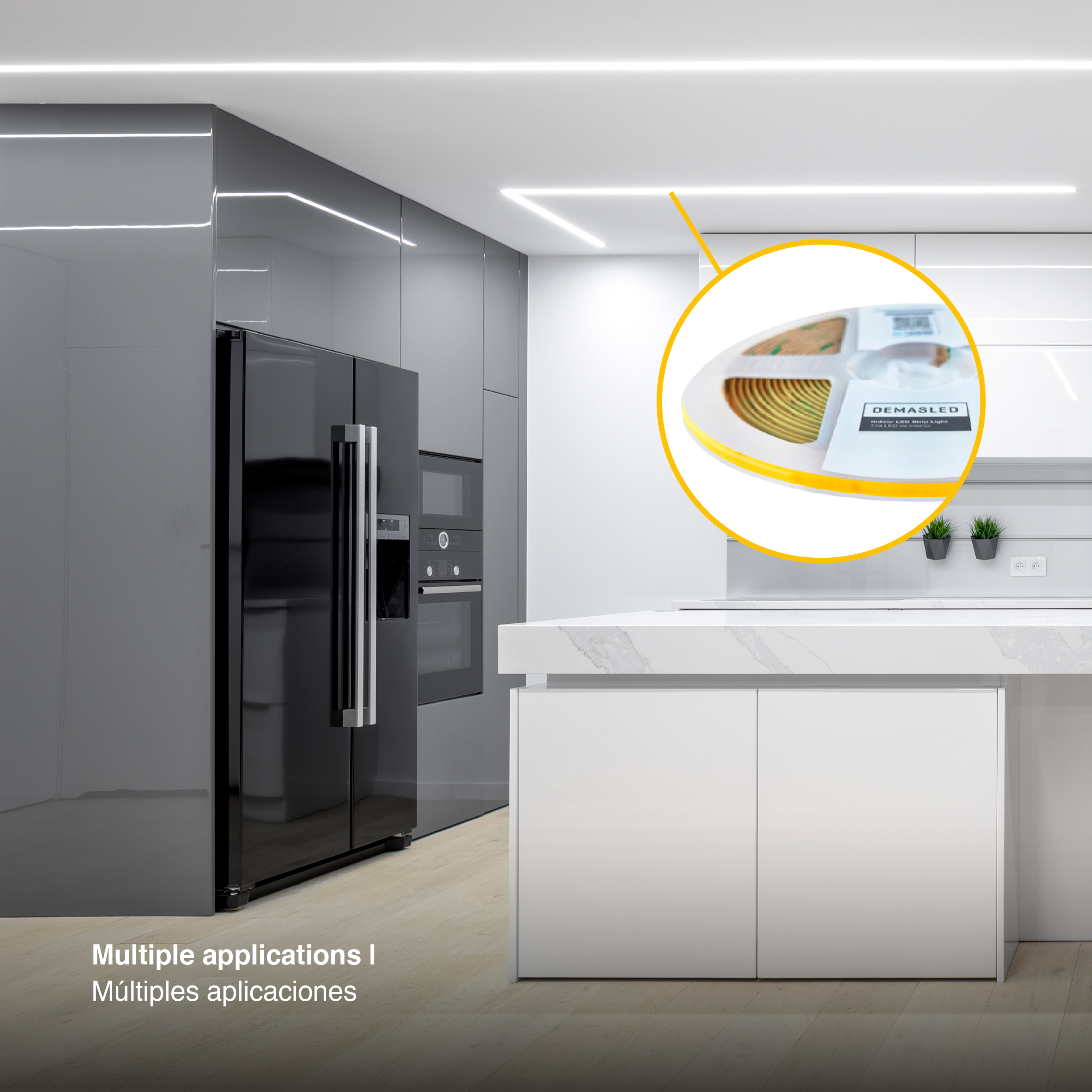 Tira LED COB 24V 4W/m Blanco Neutro 360lm/m 504LEDs/m, 3mm PCB IP33 x 5m