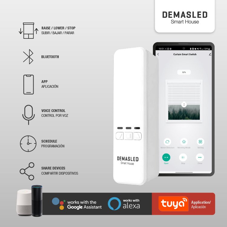 Smart Switch WiFi con Motor para Cortinas 12V 2A