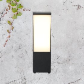 Aplique LED Exterior de Pared Curvo 12W IP65 Negro 24×16cm 220V Blanco Neutro