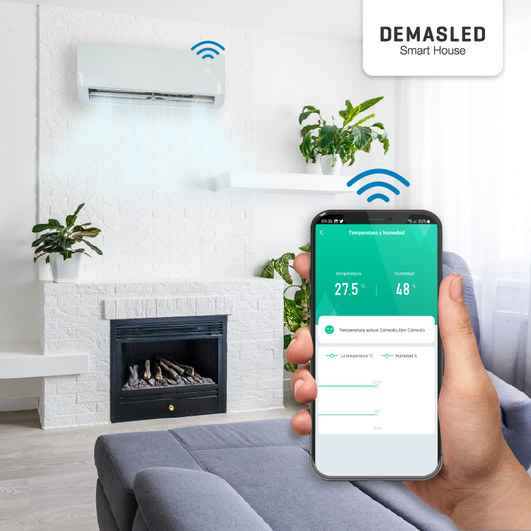 Control Remoto Smart WiFi+IR Universal con Sensor TyH 5V 433MHz 