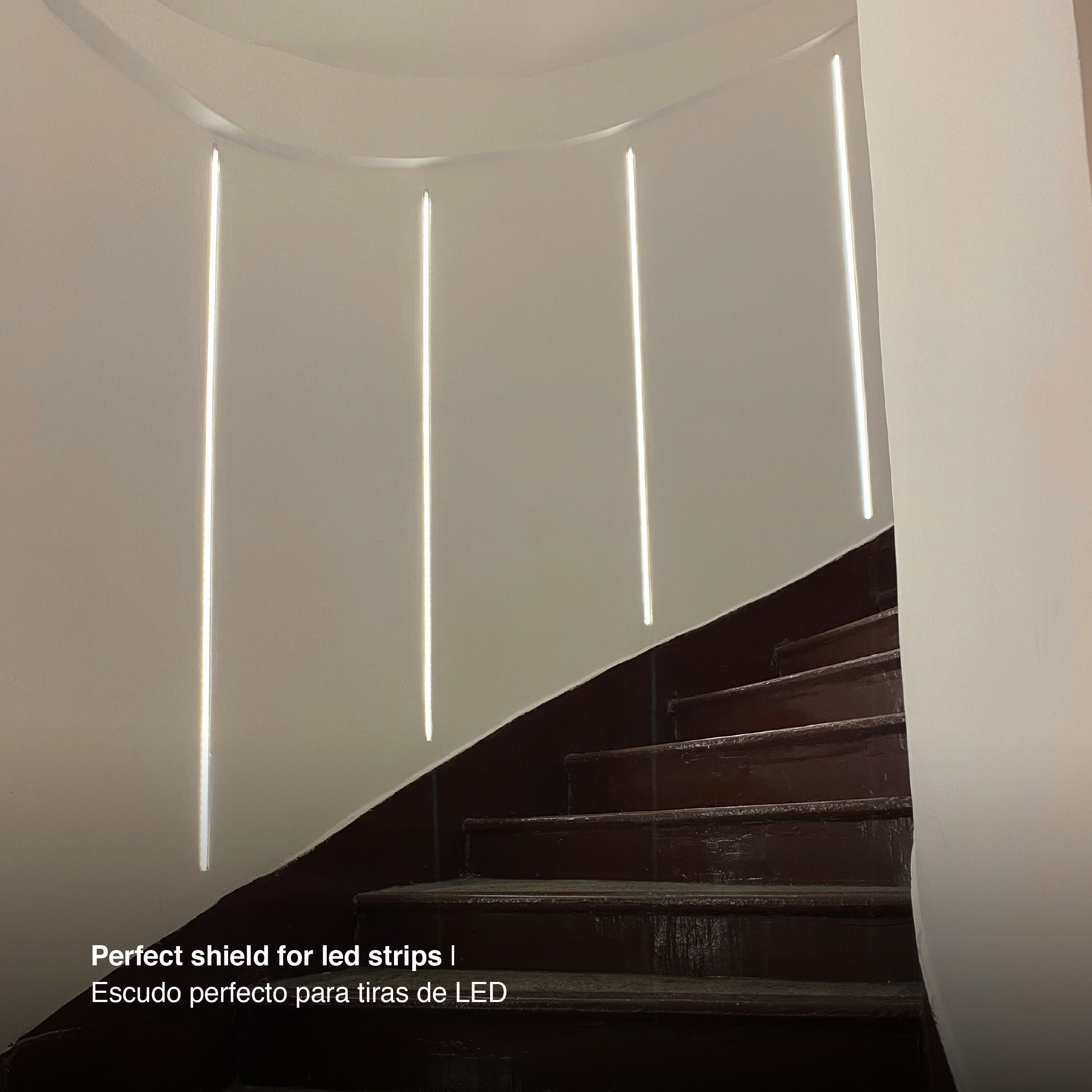 Perfil de Aluminio Flat 13x7mm Anodizado, Cover Opal Blanco x2,5m