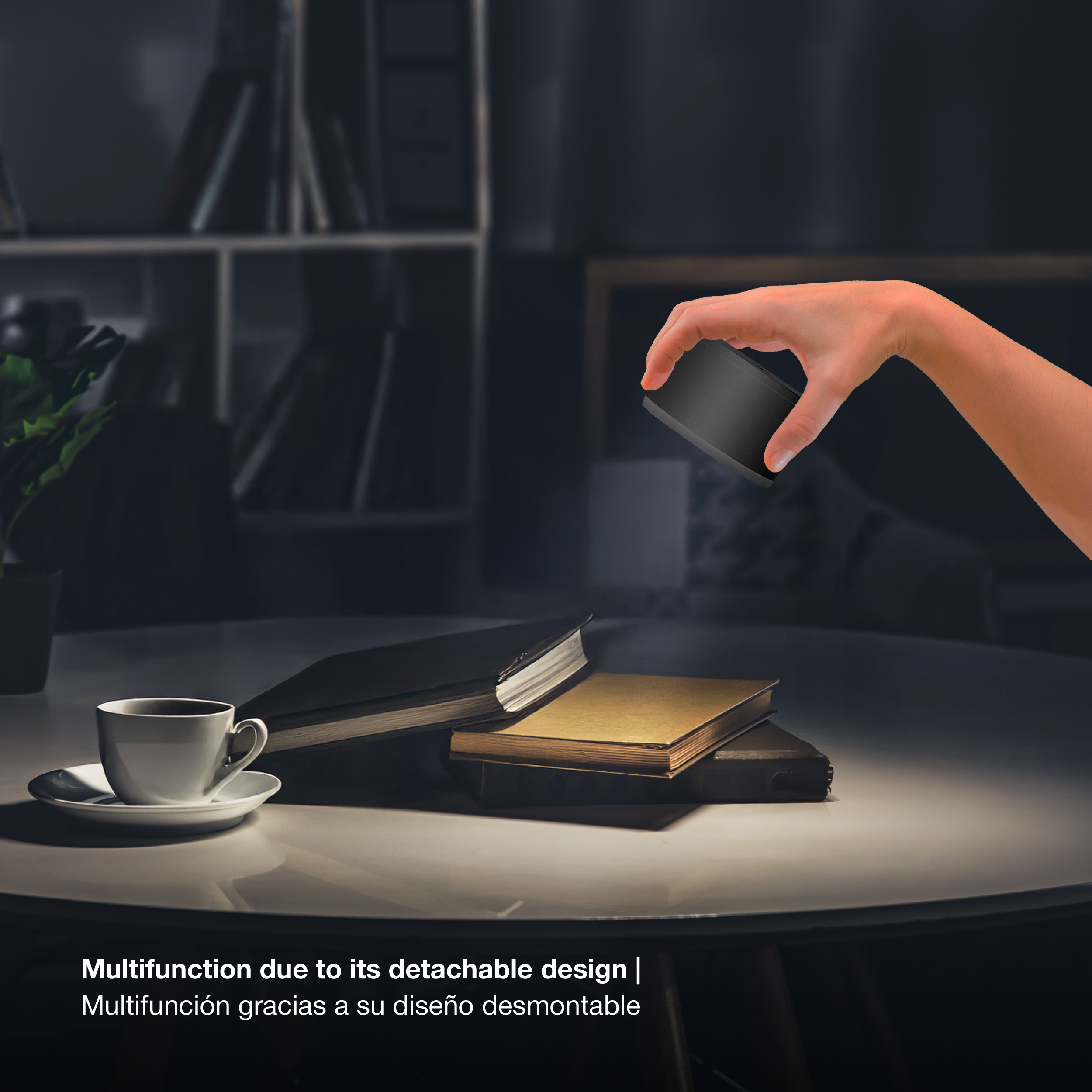 Lámpara Velador Magnético Negro 3W CCT Batería Recargable 1200mAh 