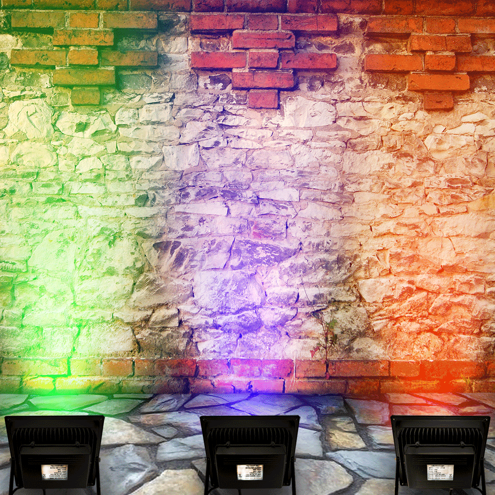 Reflector LED RGB IP65, 100-240V 20W, con Control Remoto IR