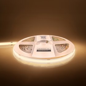 Tira LED COB 24V 11W/m Blanco Cálido 1100lm/m 480 LEDs/m 8mm IP65, 5m