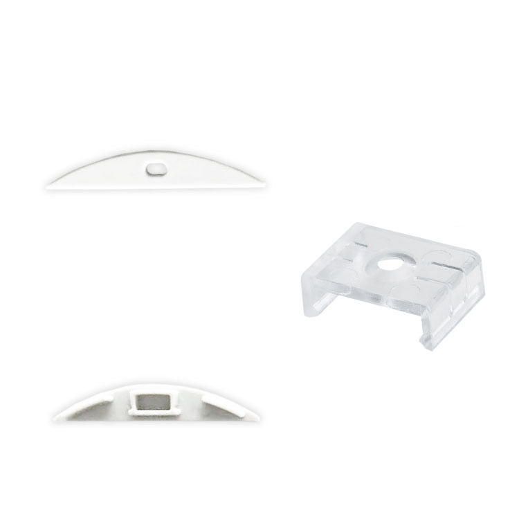 Kit de 2 tapas y 2 clips para perfil de aluminio, PER-19-2M
